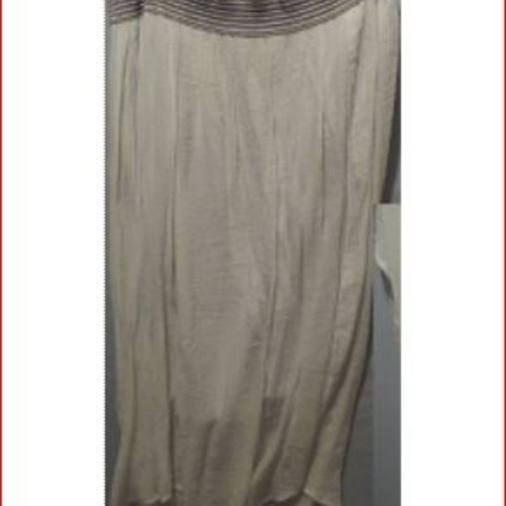 AGB White Linen Crinkly Flowy Skirt XL